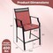 Set of 2 Outdoor Counter Bar Stools Heavy-Duty Metal Frame with Footrest